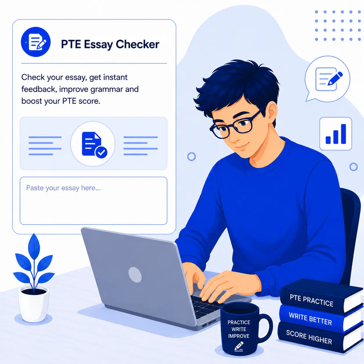 Student using the PTE Essay Checker