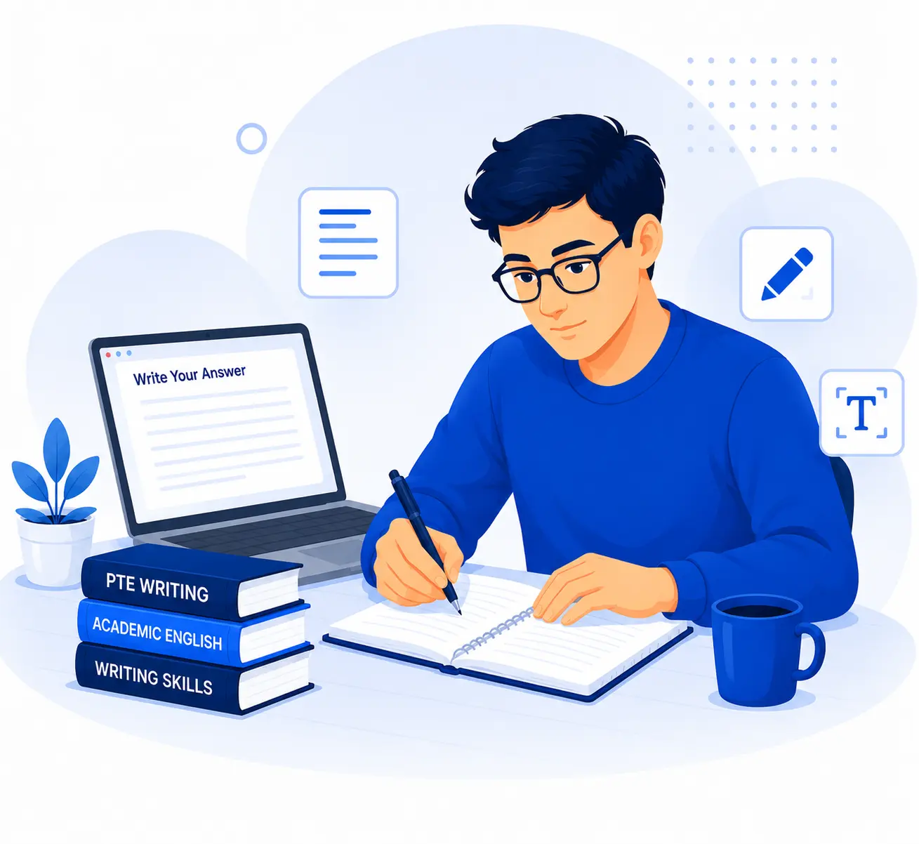 PTE Essay Writing Practice writing illustration