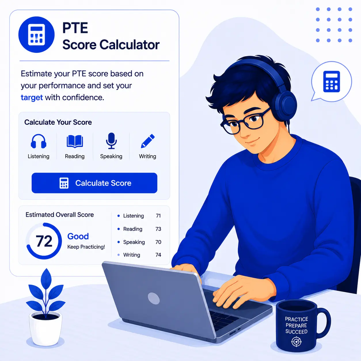 PTE Score Calculator