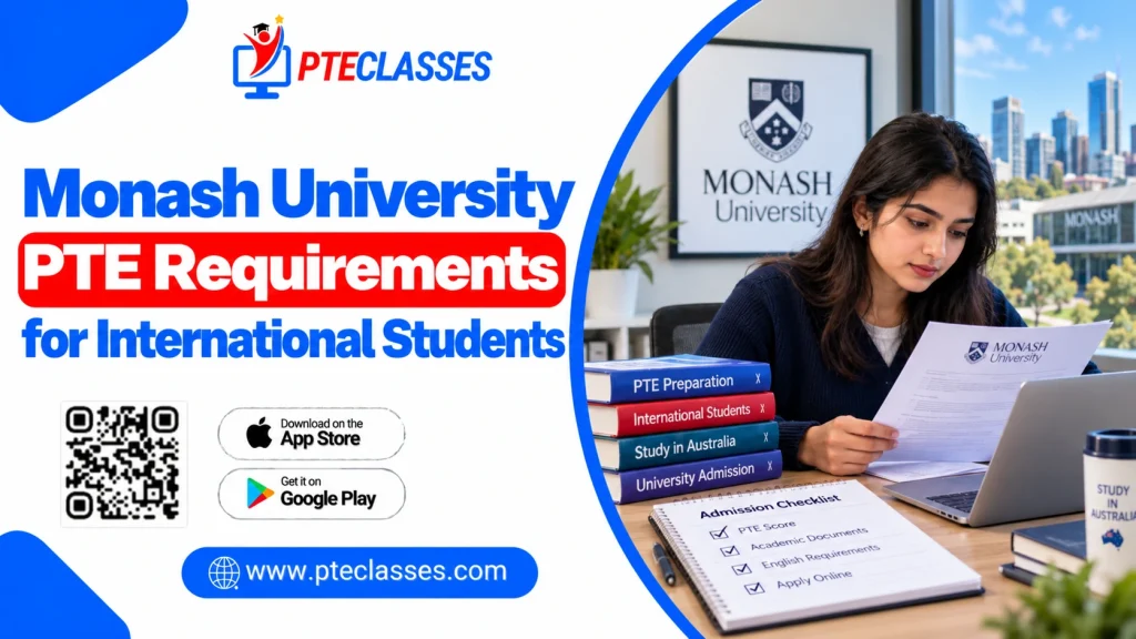 Monash University PTE Requirements for International Students
