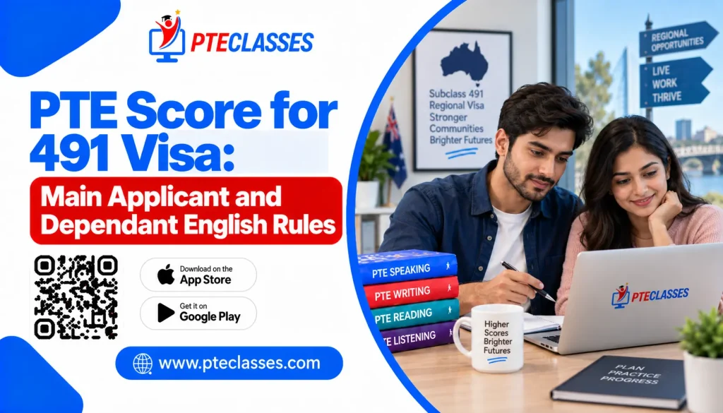 PTE Score for 491 Visa: Main Applicant and Dependant English Rules